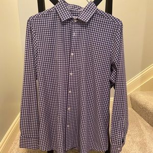 Mizzen+Main blue check/plaid shirt. size large.
